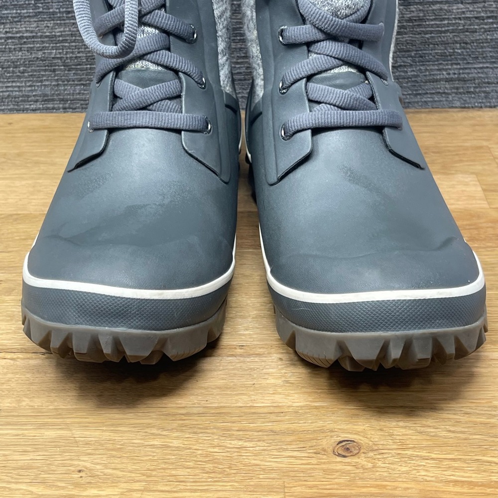 Bogs Arcata Knit Winter Boots Women 8 Gray Waterproof Faux Fur Insulated Snow - Picture 9 of 15